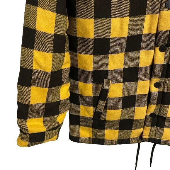 Saint Morta Assassin Hooded Flannel Yellow/Black Size S NWT - Picture 5 of 11